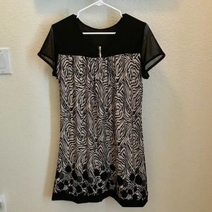 Black and Tan dress with gold accent